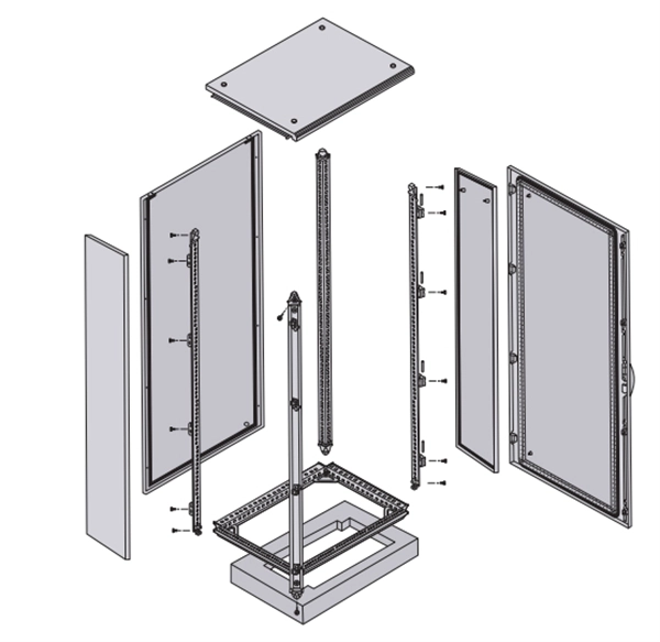 What is the spacing between the holes in the cable tray sections 